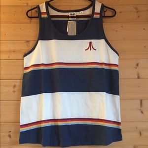 Atari Logo striped tank top men’s medium